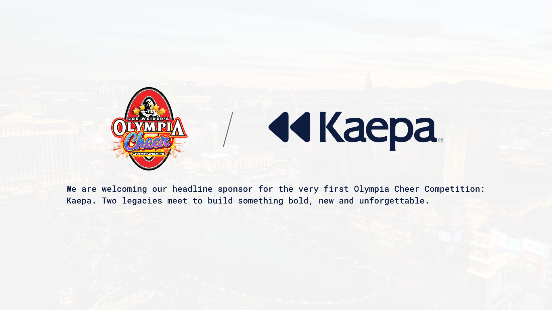 Kaepa Announced as Headline Sponsor of the First Olympia Cheer Competition